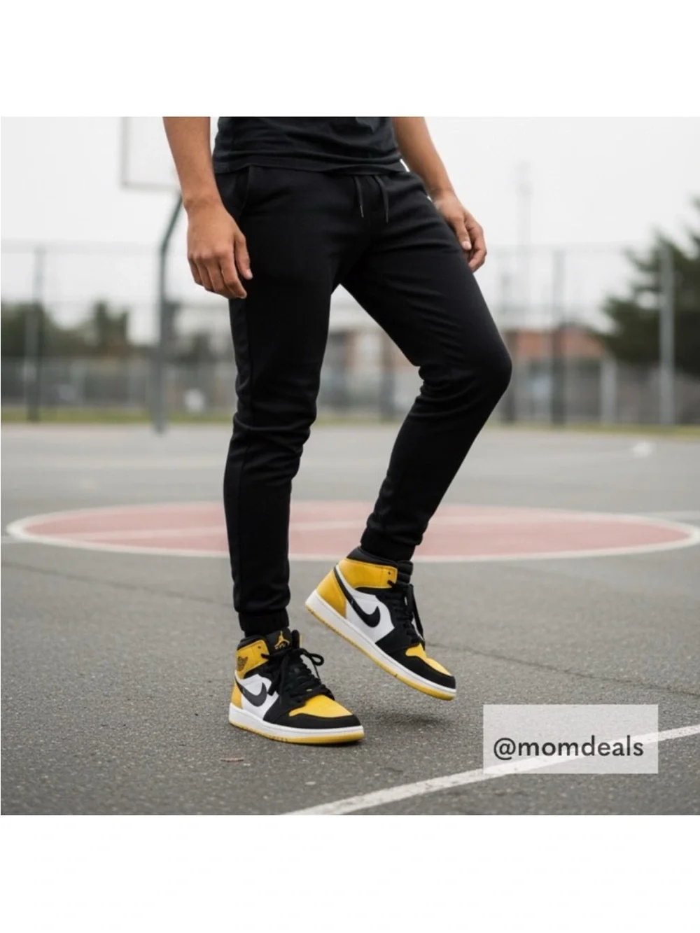 Air Jordan 1 Mid SE Yellow Toe Black Sneakers Retro Special Edition- Size US 8.5